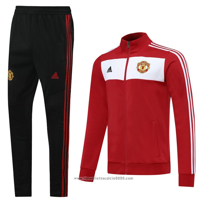 Tuta da Track Giacca Manchester United Retro 2020 2021 Rosso